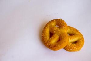 Danish butter cookies, Close up of butter cookies coated with white sugar, sweet cookies photo