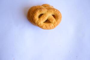 Danish butter cookies, Close up of butter cookies coated with white sugar, sweet cookies photo