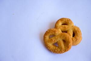 Danish butter cookies, Close up of butter cookies coated with white sugar, sweet cookies photo