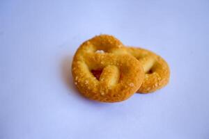 Danish butter cookies, Close up of butter cookies coated with white sugar, sweet cookies photo