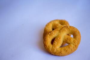 Danish butter cookies, Close up of butter cookies coated with white sugar, sweet cookies photo