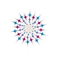 Illustration of multicolored stars bursting out of a circle. vector