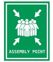 assembly point sign with green background vector