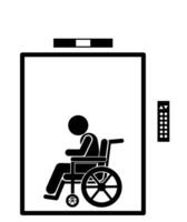 ELEVATOR SIGNS FOR DISABILITY, DISABLED USING ELEVATORS vector