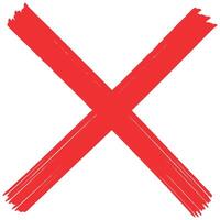Red cross shape letter x design element vector