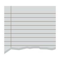 Ripped torn blank notebook lined page sheet design element vector