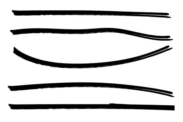 Set of hand drawn grunge marker line illustration design element, grunge strokes, doodle lines underline scribble
