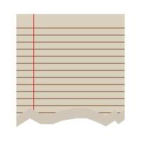 Ripped torn blank notebook lined page sheet design element vector