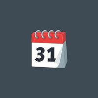 31th date on calendar in flat design. vector
