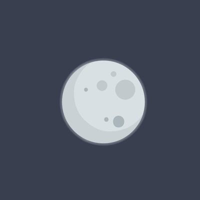 grey full moon in flat design.