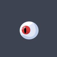 red eyeball in flat design vector
