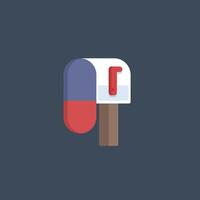 empty mail post in flat design. vector