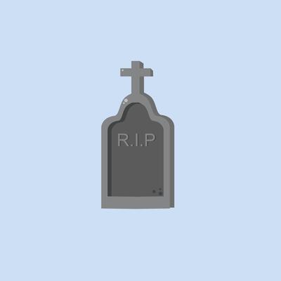 RIP tombstone in flat design.
