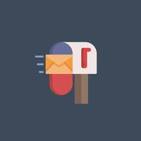 inbox with letter in flat design vector