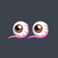 two eyeballs in flat design. vector