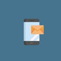 smartphone with message sign in flat design. vector