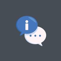 information and speech bubbles sign in flat design. vector