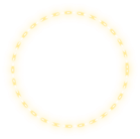Glowing neon yellow circular ring png