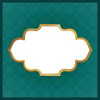 Islamic frame design template and luxury background with pattern vector