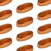 Seamless pattern with eclair in flat style. Design for bakery branding, packaging design, textile prints. vector