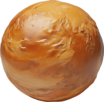 A 3d rendering of a planet with a brown surface png