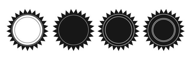 Various designs of starburst badges in different colors and styles showcasing potential awards or recognition symbols vector