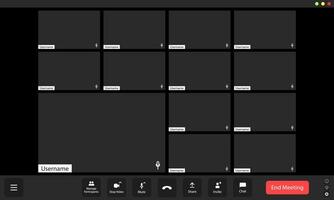 conference user interface, conference calls window overlay. vector