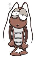 a cartoon drawing of a cockroach tired vector
