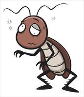 a cartoon drawing of a cockroach vector