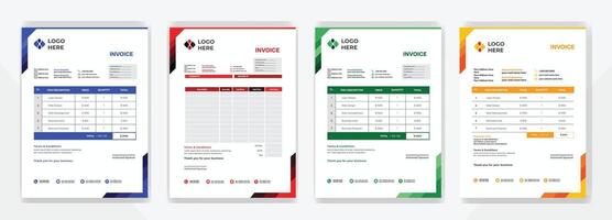Elegant minimal invoice template design format,bill voucher, receipt, quotation, list, price list vector