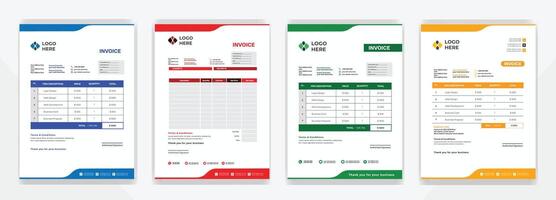 Minimal Corporate Business Invoice design template illustration bill form price invoice. Creative invoice template. business stationery design payment agreement design template vector