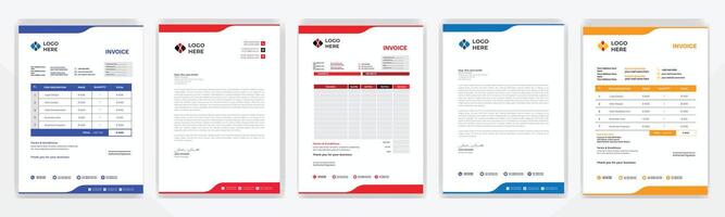 A4 Letterhead Template and invoice Design vector