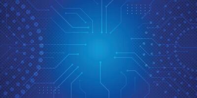 Abstract circuit board blue gradient technology digital background vector