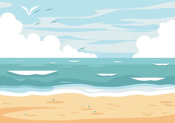 beach with sand, ocean, and clouds
