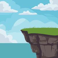 illustration of the edge of an ocean cliff vector