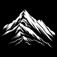 A mountain range is shown in white on a black background vector