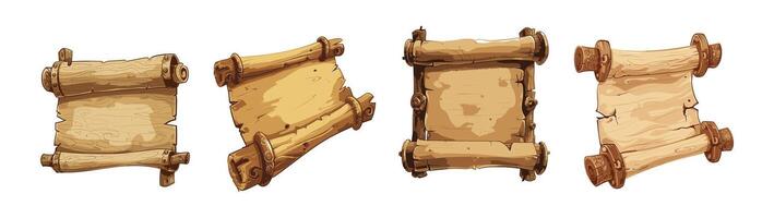 wooden scroll with blank space vector