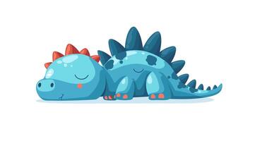 sleeping stegosaurus in a simple vector
