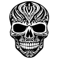 A skull with tribal patterns on it vector