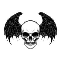 A skull with wings on it vector