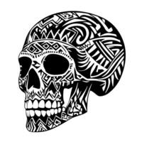 A skull with tribal patterns on it vector