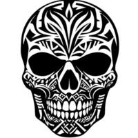 A skull with tribal patterns on it vector