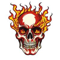 Skull with fire vector