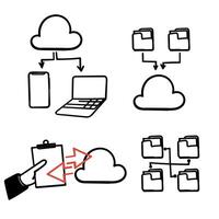 cloud computing icons set illustration vector