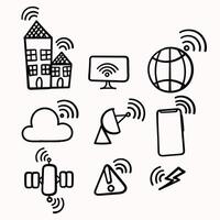 wireless internet icons set vector