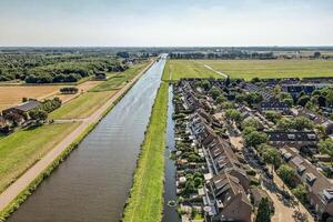 Aerial view of a canal in the netherlands photo