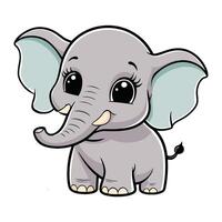 An elephant with big eyes and a big trunk vector