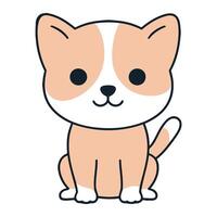A cartoon cat sitting down with a white background vector