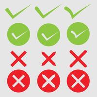 accept and cross elements design vector