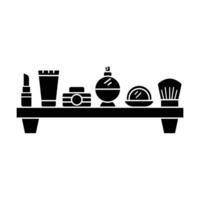 Cosmetic shelf icon on white background vector